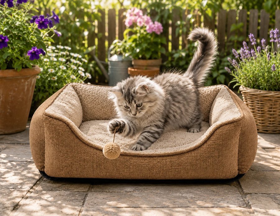 棕色宠物狗窝猫窝 柔软可洗毛绒垫